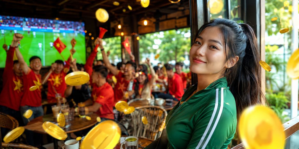 Người dùng theo dõi bóng đá và cá cược tại Buôn Ma Thuột bên ly cà phê